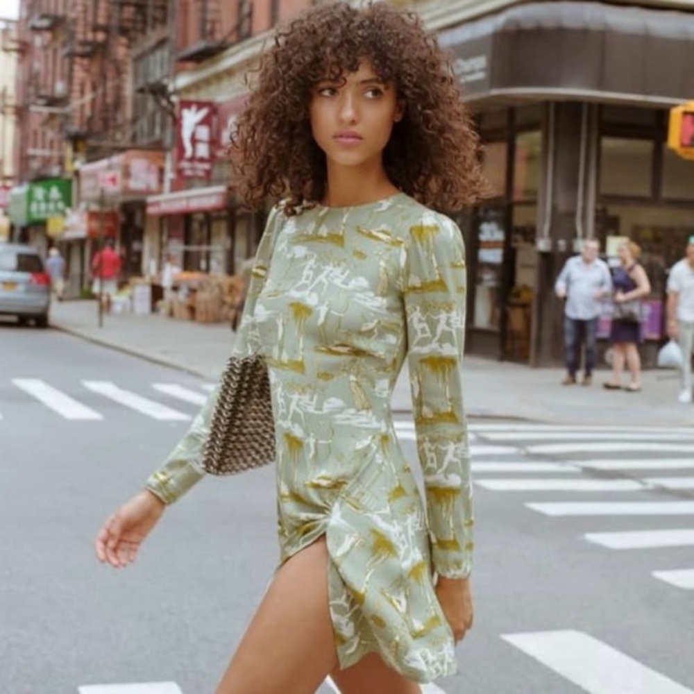 NWOT Reformation Cara dress in Green Goddess